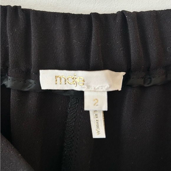 MAJE Black Lace Panel Women's Crossover Pants - Picture 4 of 7